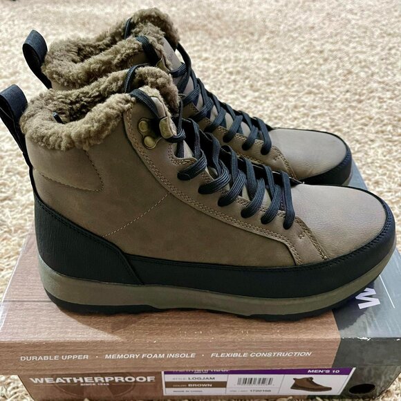 NEW Weatherproof Men's Sneakerboots Boots Shoes Brown, Size 10 - Picture 2 of 9
